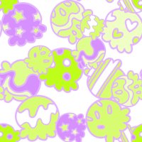 Cute colorful ice cream seamless pattern green and purple pastel background vector illustration