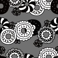 donut black line gray