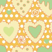 heart cookie orange dot l