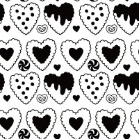 heart cookie black line