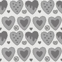 heart cookie grayscale