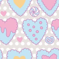 ハートクッキー スマホ壁紙（パステル）