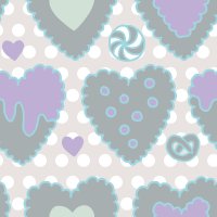 ハートクッキー スマホ壁紙（スモーキー）